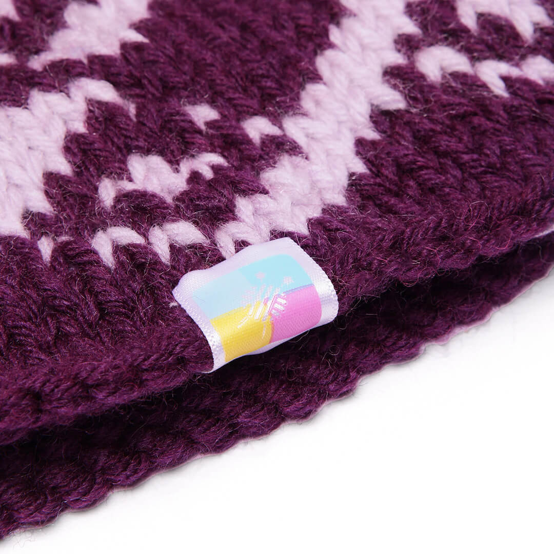 Hand Knitted Woolen ZigZag Design Headband - Violet 10689