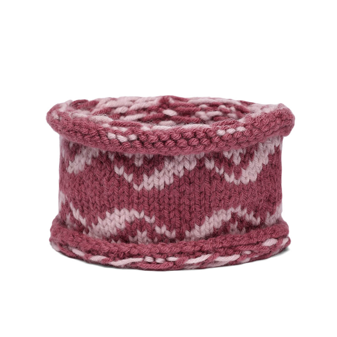 Hand Knitted Woolen ZigZag Design Headband - Mauve 10690