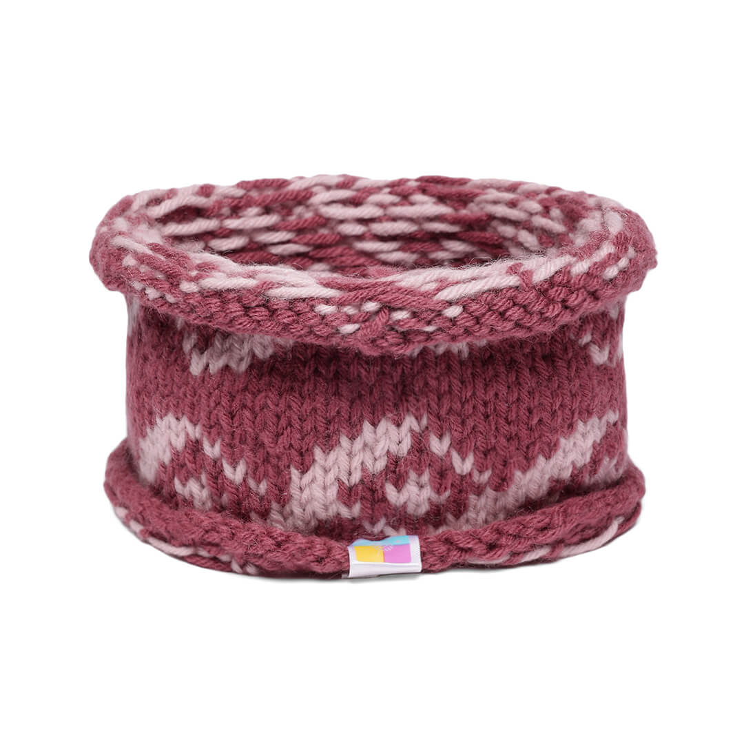 Hand Knitted Woolen ZigZag Design Headband - Mauve 10690