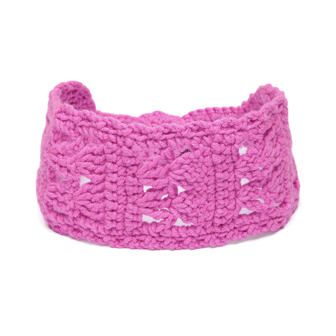 Handmade Crochet Tie-Back Headband - Desert Rose 10697