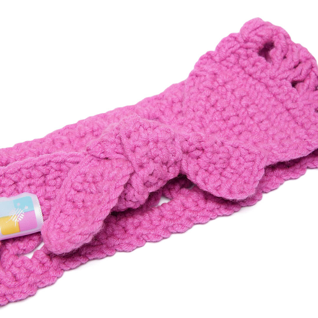Handmade Crochet Tie-Back Headband - Desert Rose 10697