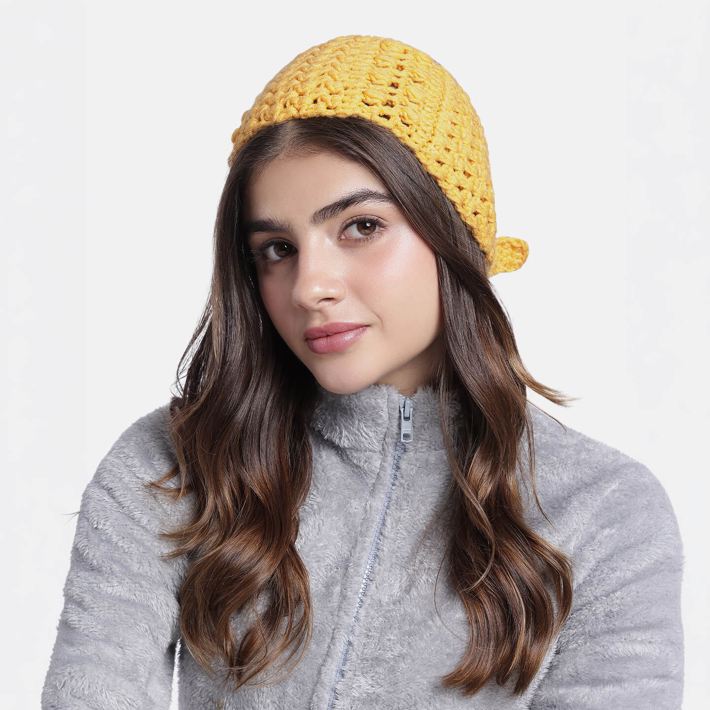 Handmade Crochet Tie-Back Headband - Yellow 10700