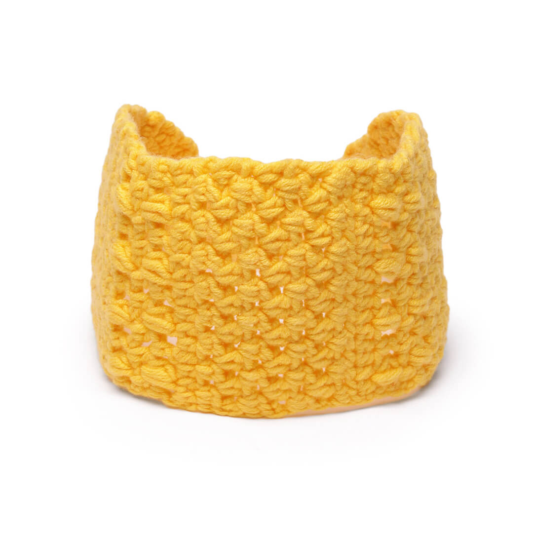 Handmade Crochet Tie-Back Headband - Yellow 10700