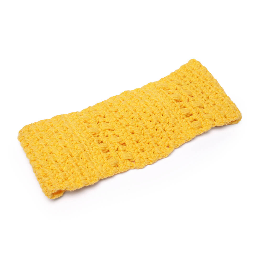 Handmade Crochet Tie-Back Headband - Yellow 10700