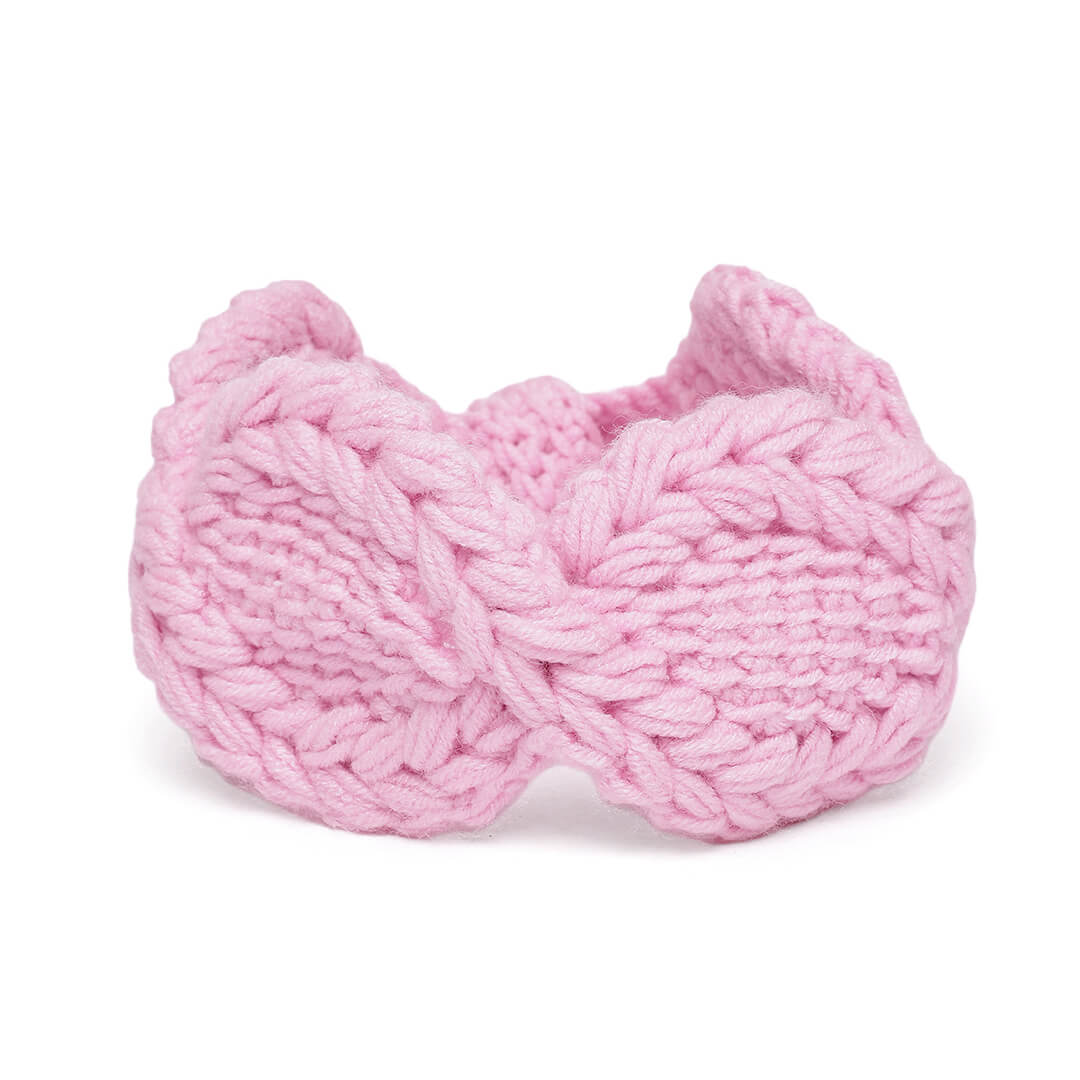 Handmade Crochet Tie-Back Headband - Light Pink 10703