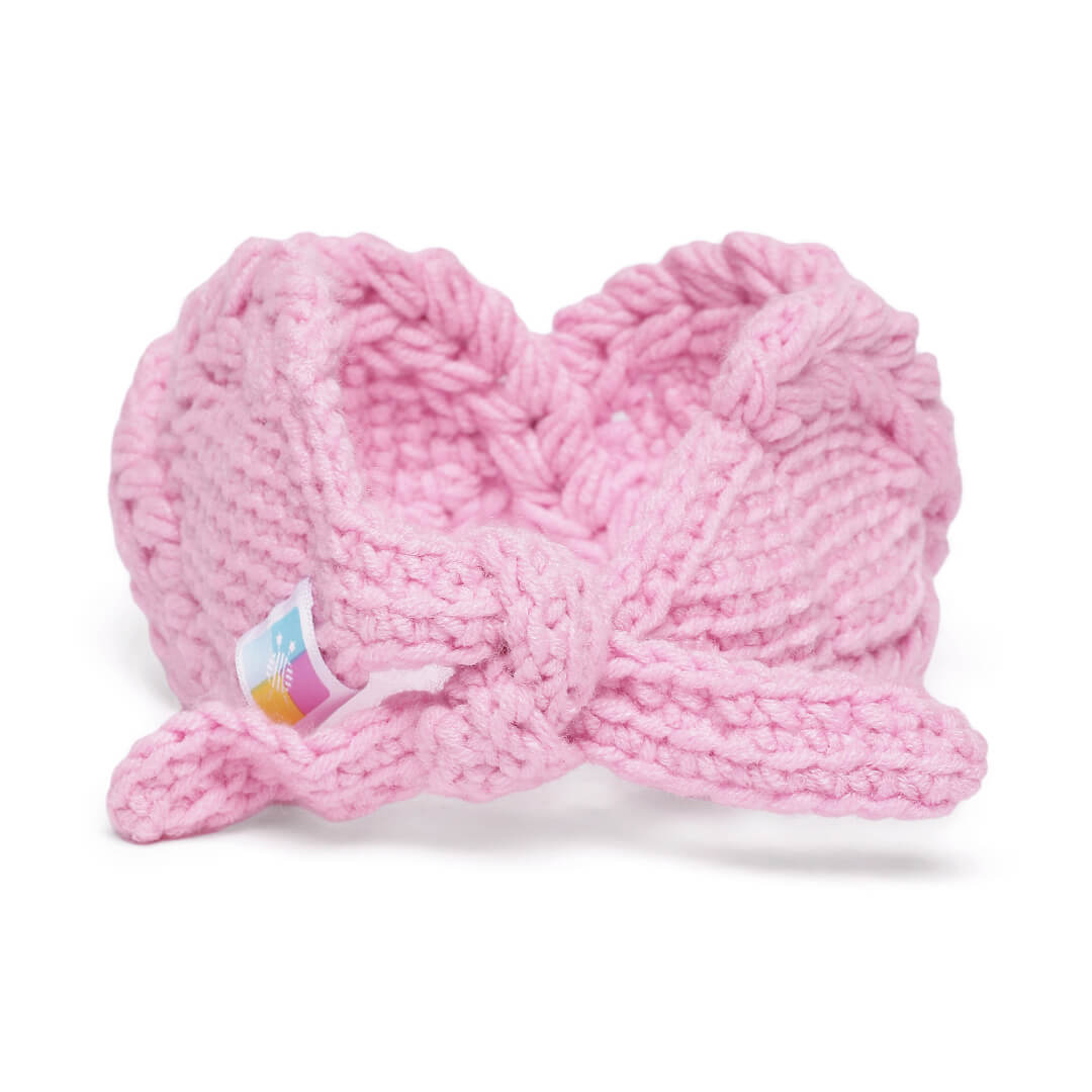 Handmade Crochet Tie-Back Headband - Light Pink 10703