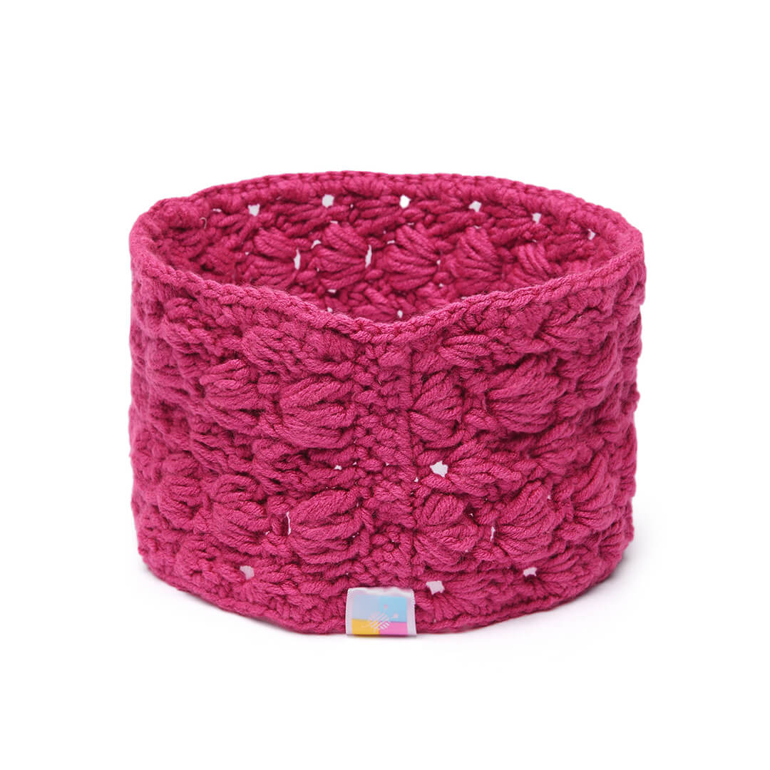 Handmade Crochet Designer Headband - Dark Pink 10706