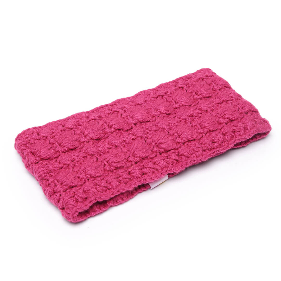 Handmade Crochet Designer Headband - Dark Pink 10706