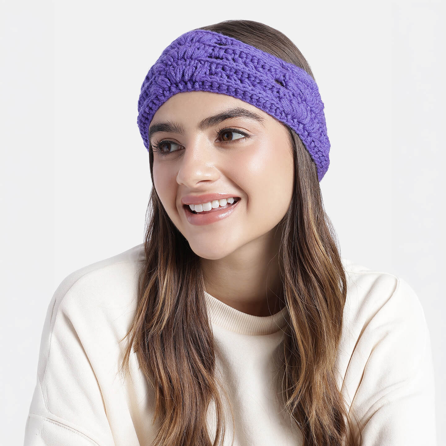 Handmade Crochet Designer Headband - Periwinkle 10708