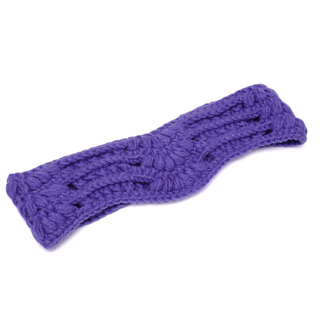 Handmade Crochet Designer Headband - Periwinkle 10708