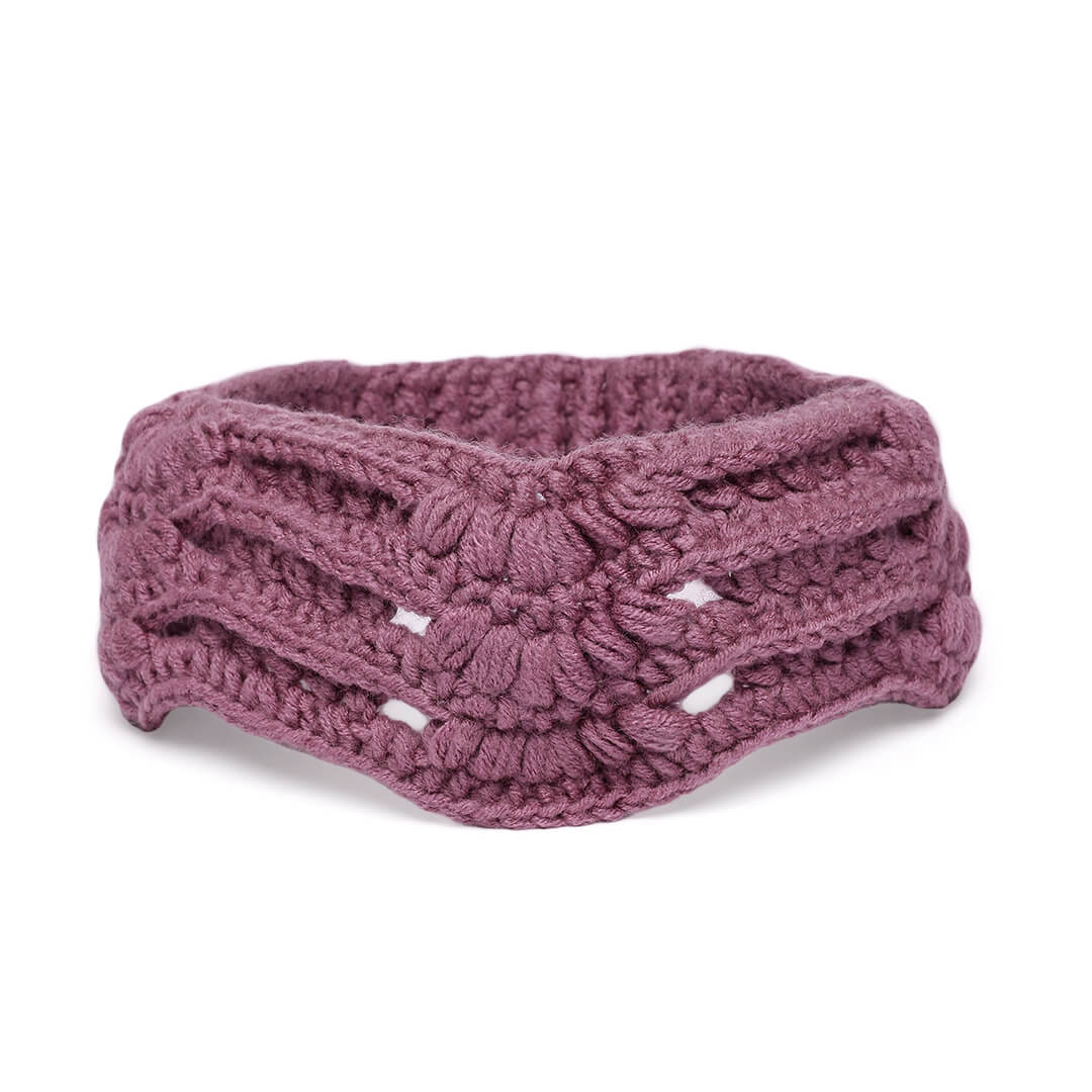 Handmade Crochet Designer Headband - Mauve 10709