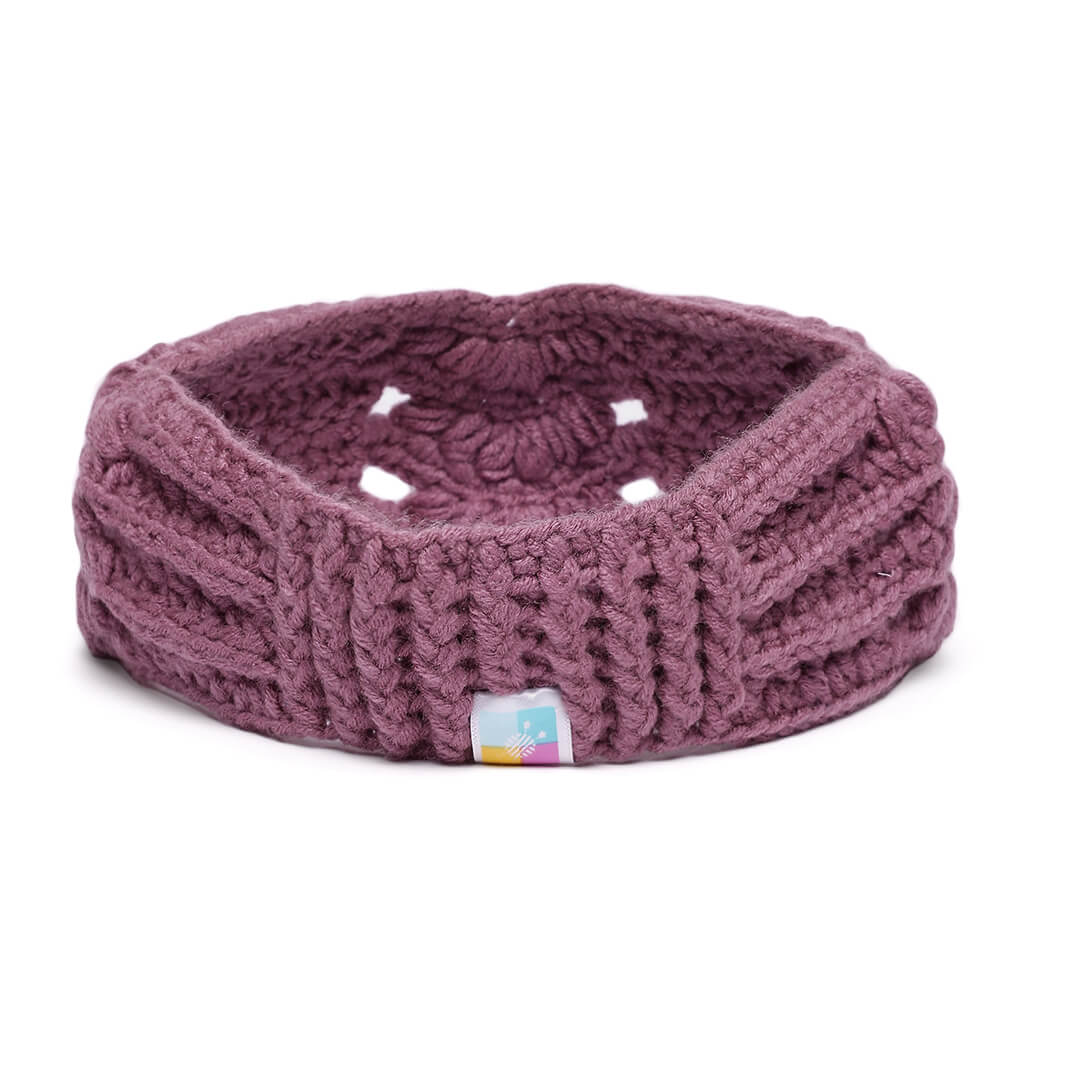 Handmade Crochet Designer Headband - Mauve 10709