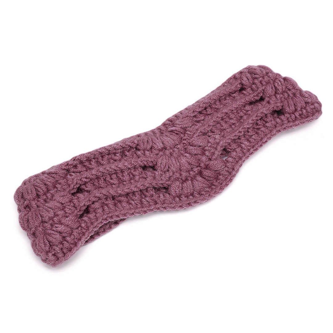 Handmade Crochet Designer Headband - Mauve 10709