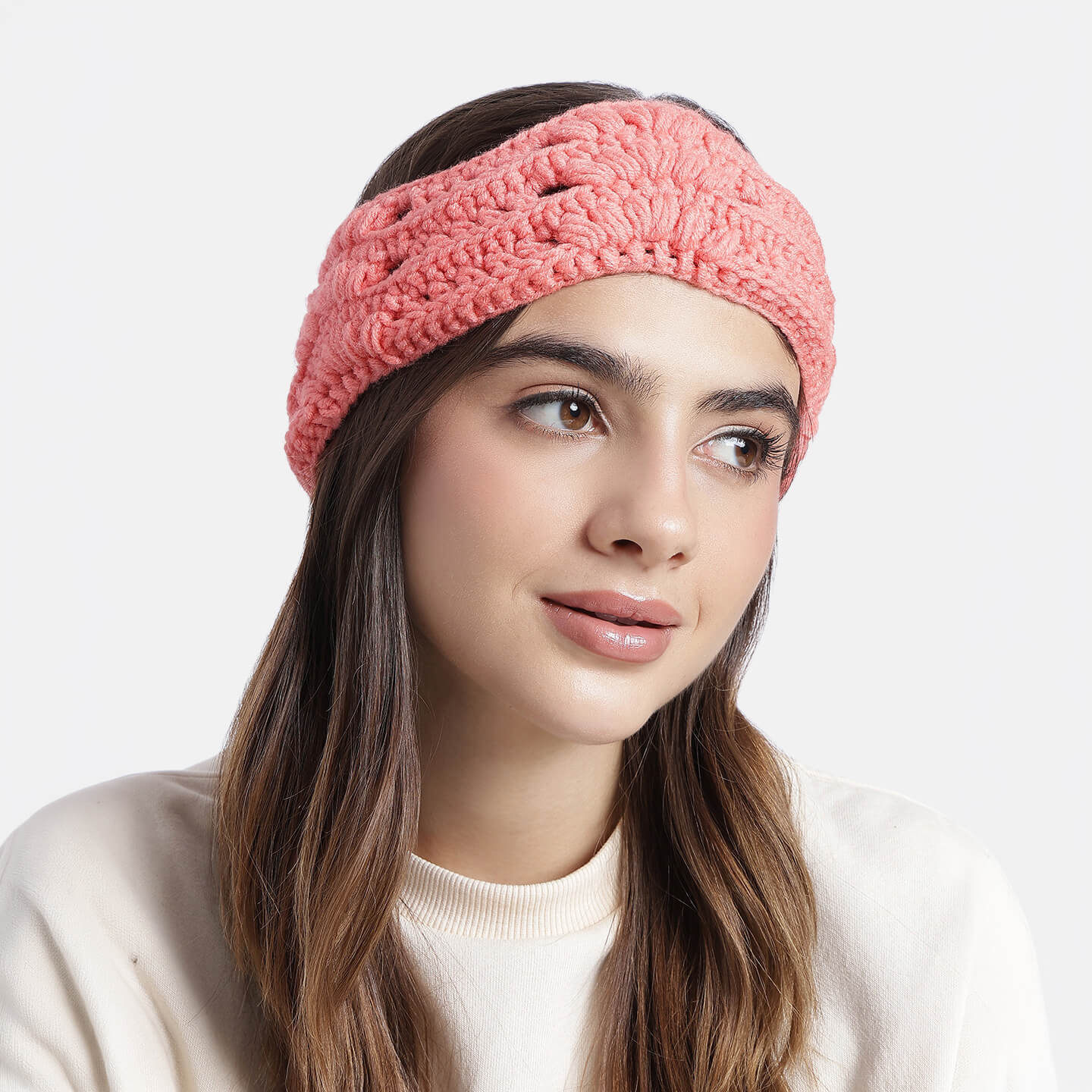Handmade Crochet Designer Headband - Peach 10710