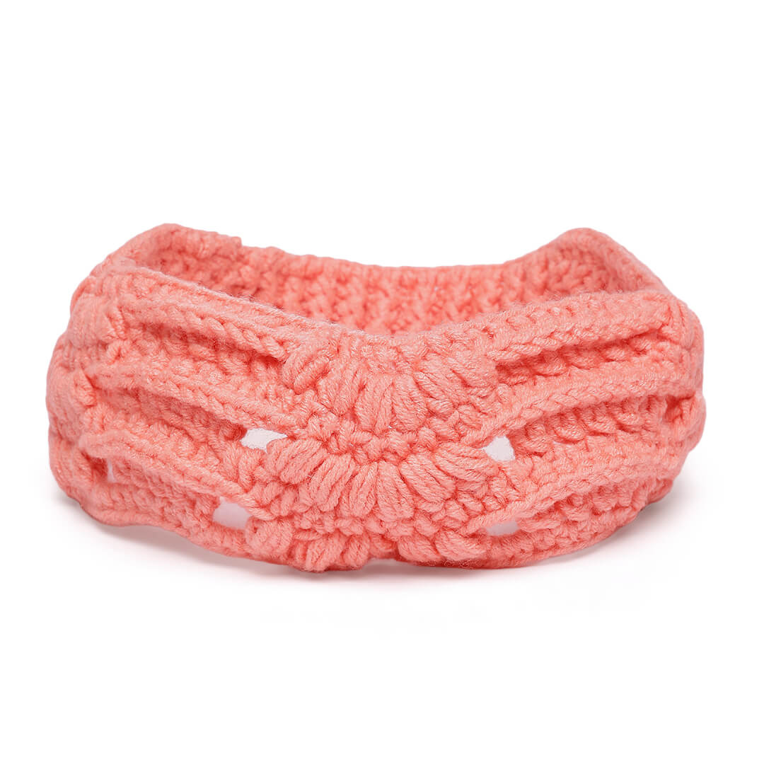 Handmade Crochet Designer Headband - Peach 10710