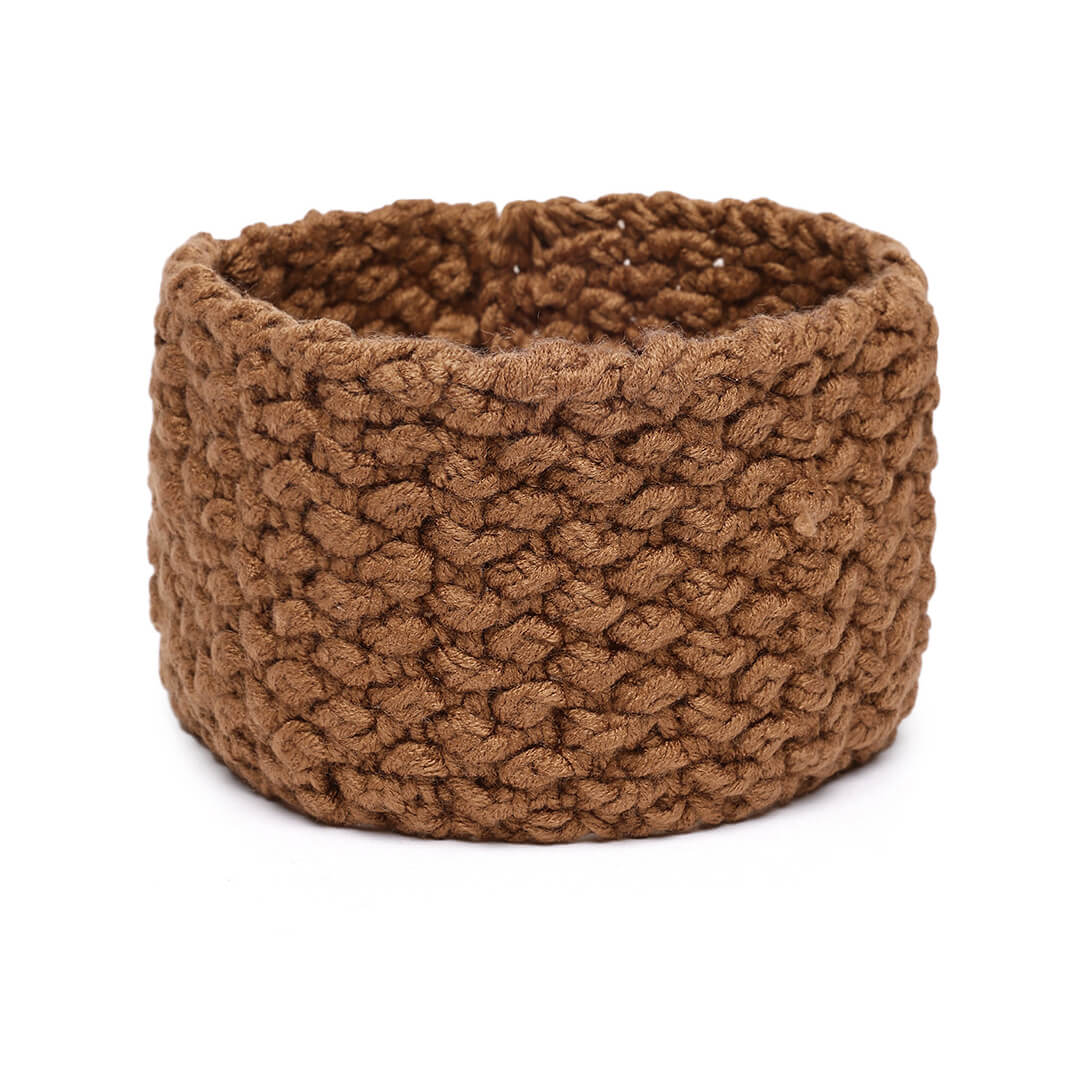 Handmade Crochet Designer Headband - Brown 10712