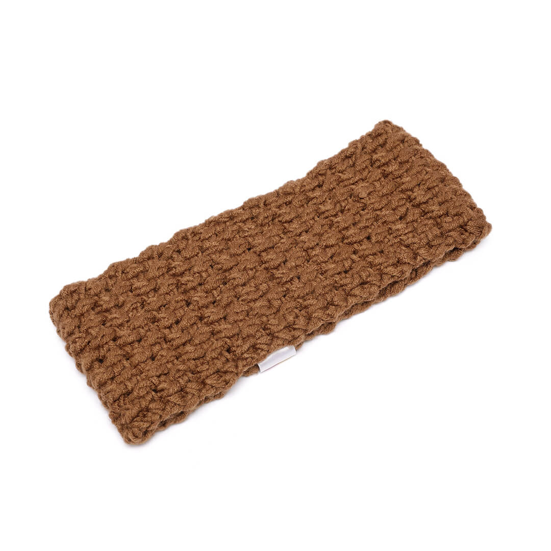 Handmade Crochet Designer Headband - Brown 10712