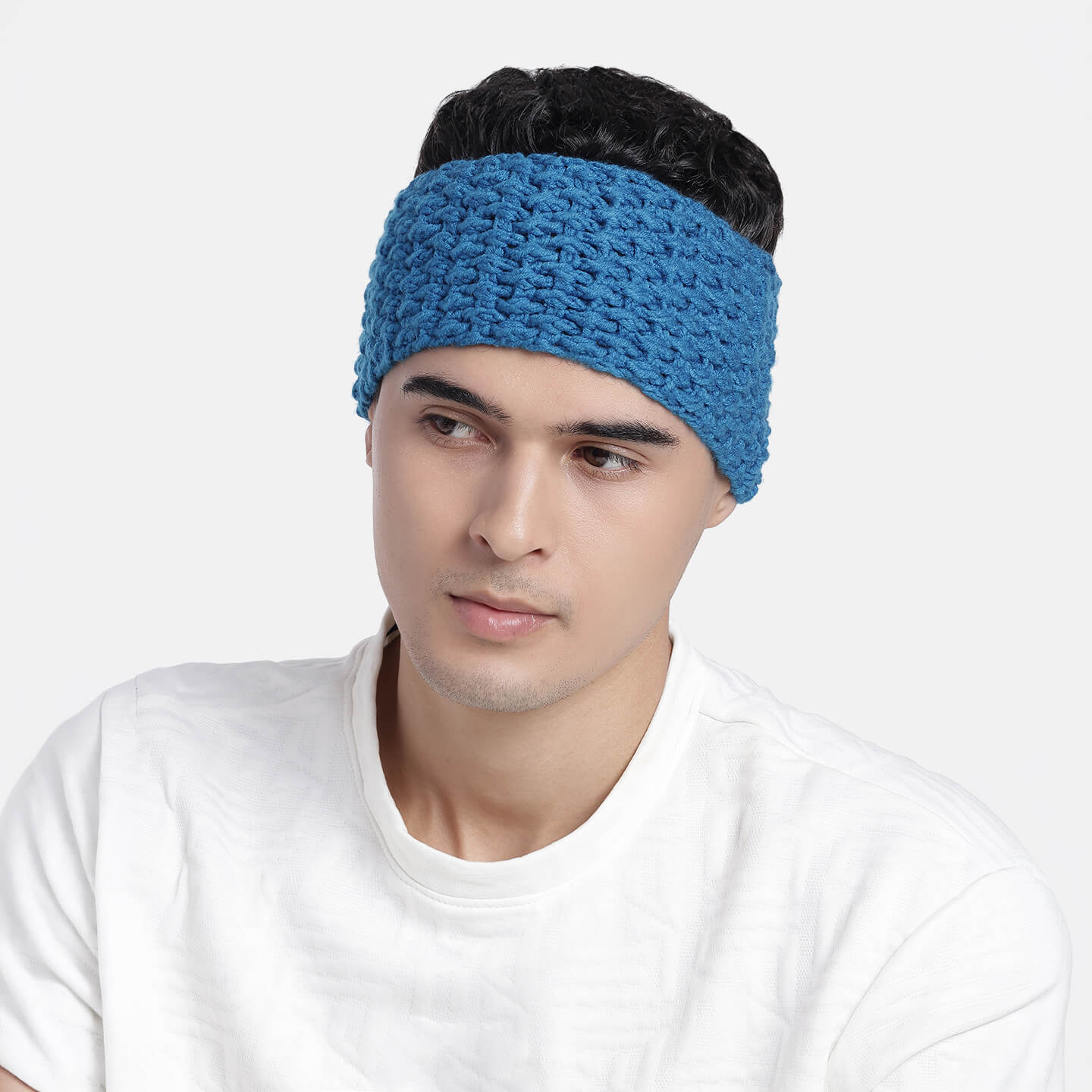 Handmade Crochet Designer Headband - Petrol Blue 10714