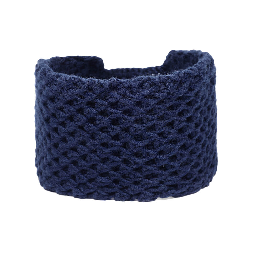 Handmade Crochet Designer Headband - Navy Blue 10716