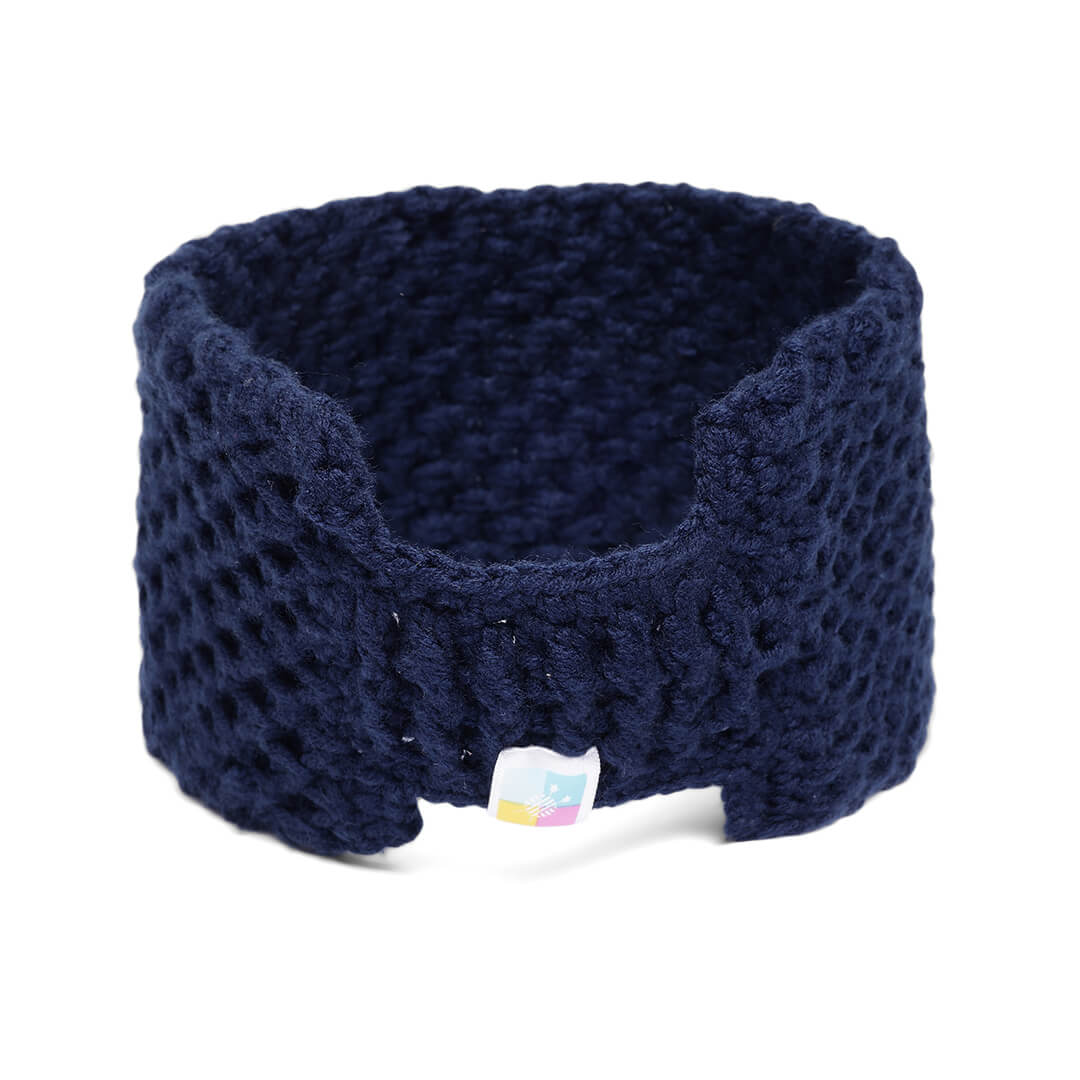 Handmade Crochet Designer Headband - Navy Blue 10716