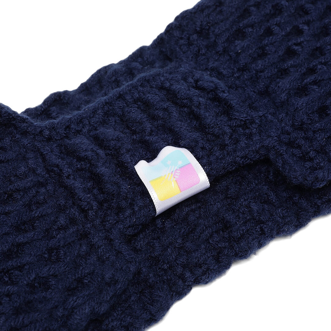 Handmade Crochet Designer Headband - Navy Blue 10716