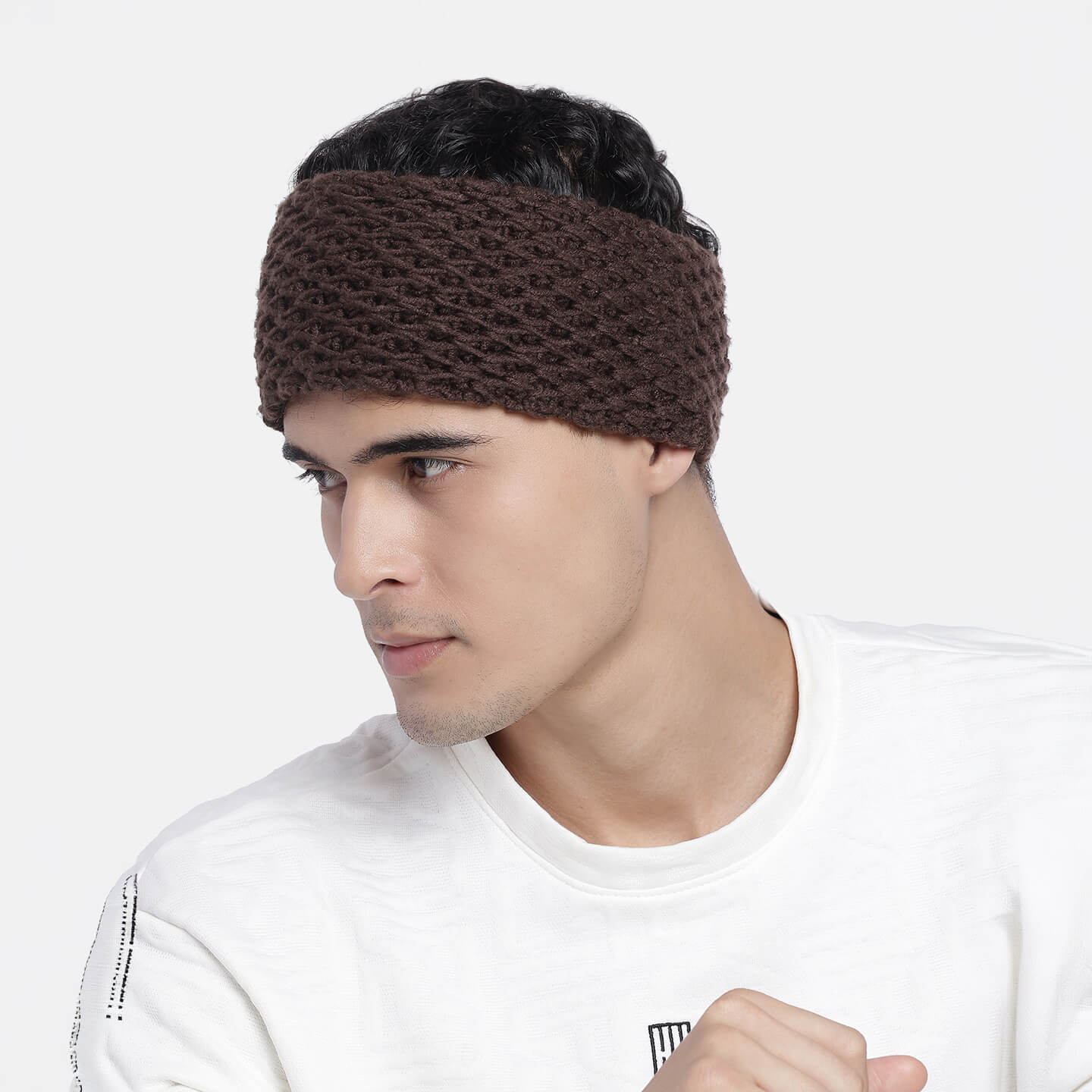 Handmade Crochet Designer Headband - Chocolate Brown 10717