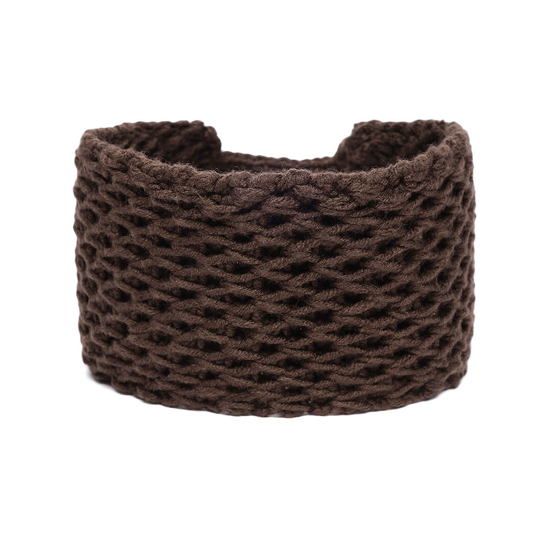Handmade Crochet Designer Headband - Chocolate Brown 10717