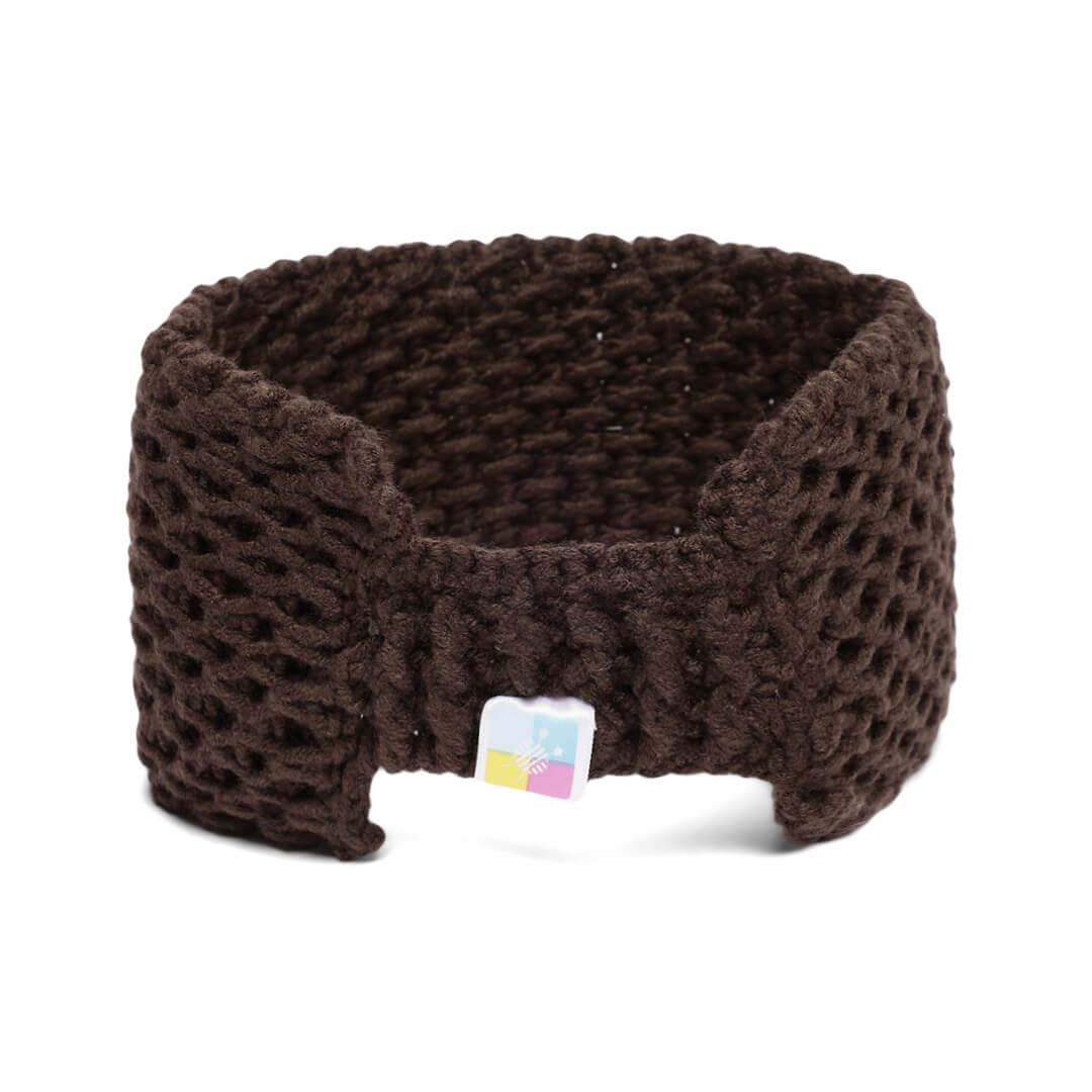 Handmade Crochet Designer Headband - Chocolate Brown 10717