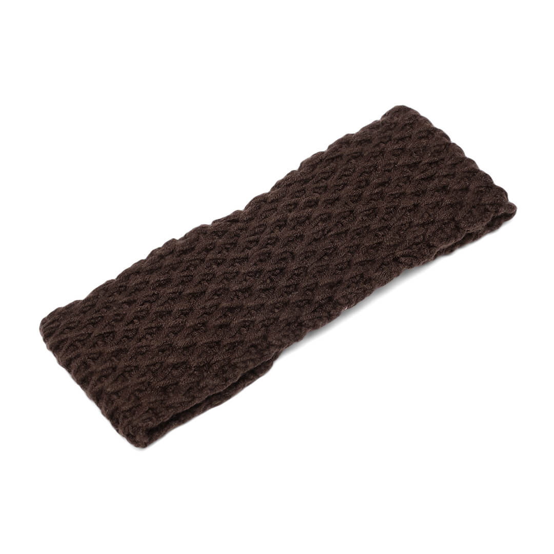 Handmade Crochet Designer Headband - Chocolate Brown 10717