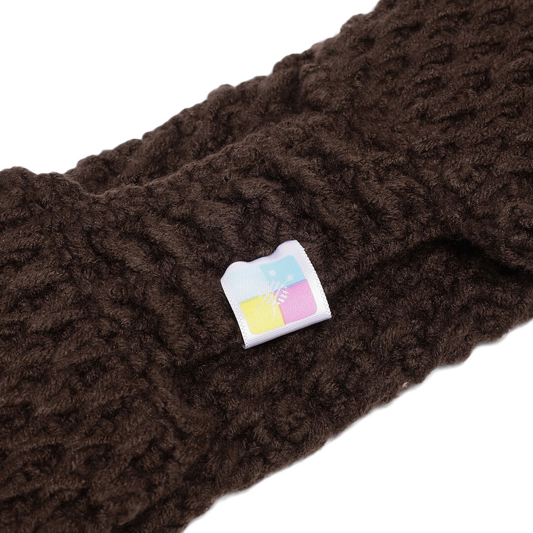 Handmade Crochet Designer Headband - Chocolate Brown 10717