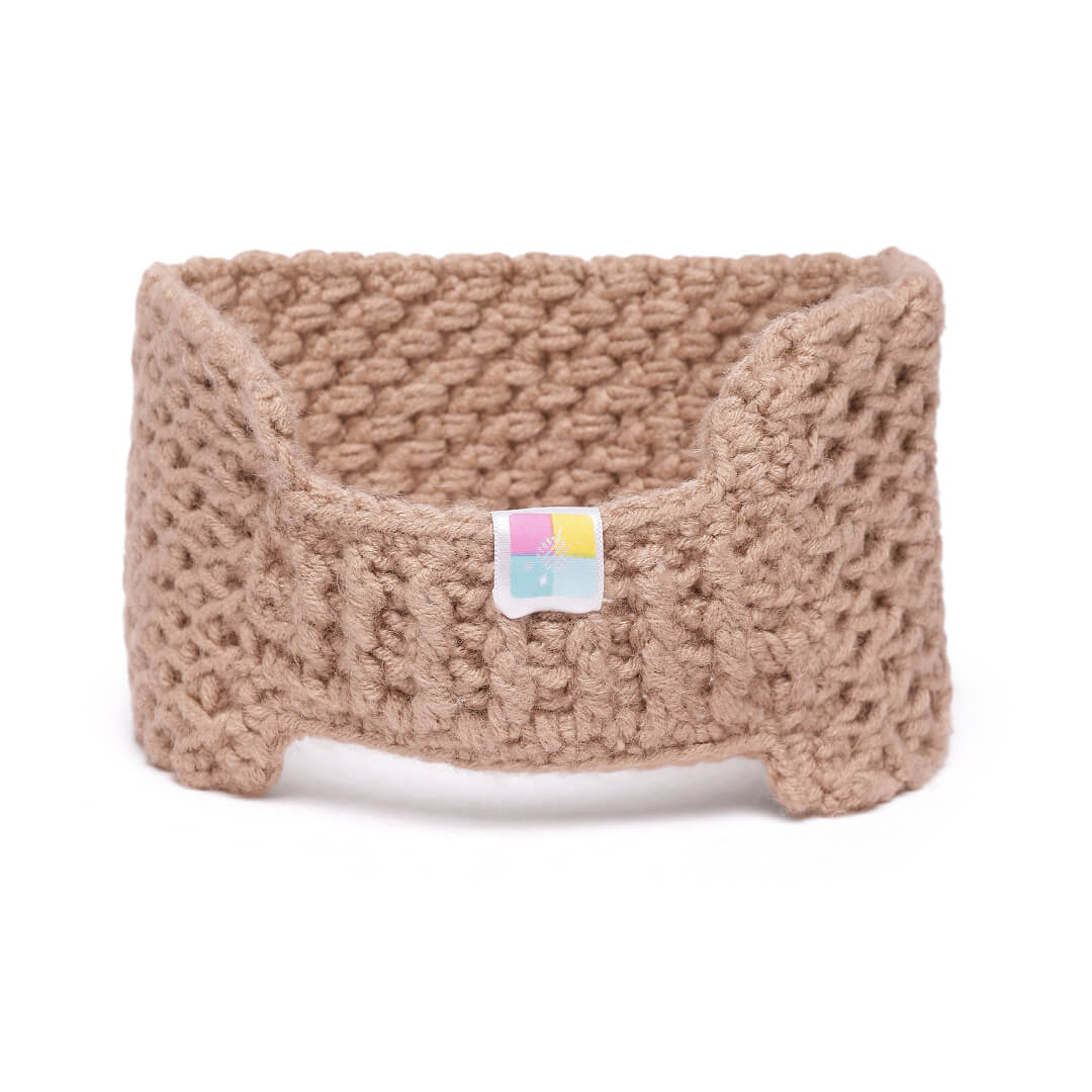 Handmade Crochet Designer Headband - Light Brown 10718