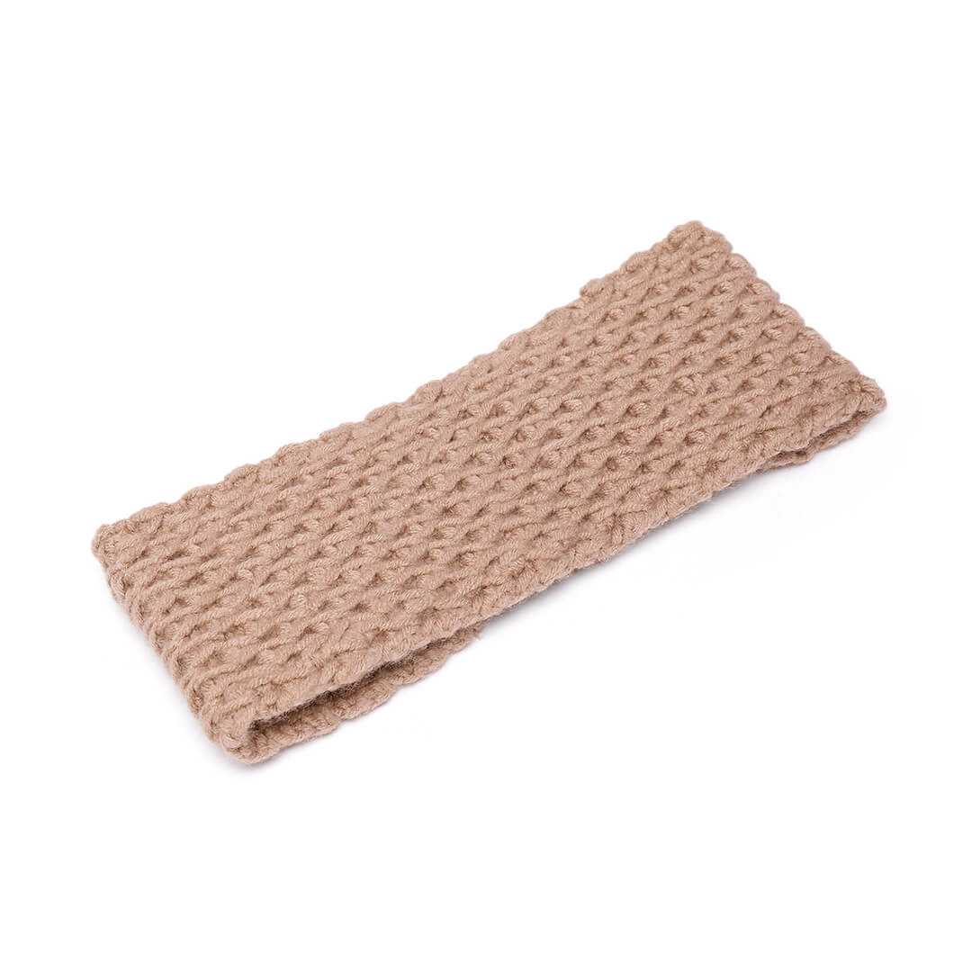 Handmade Crochet Designer Headband - Light Brown 10718
