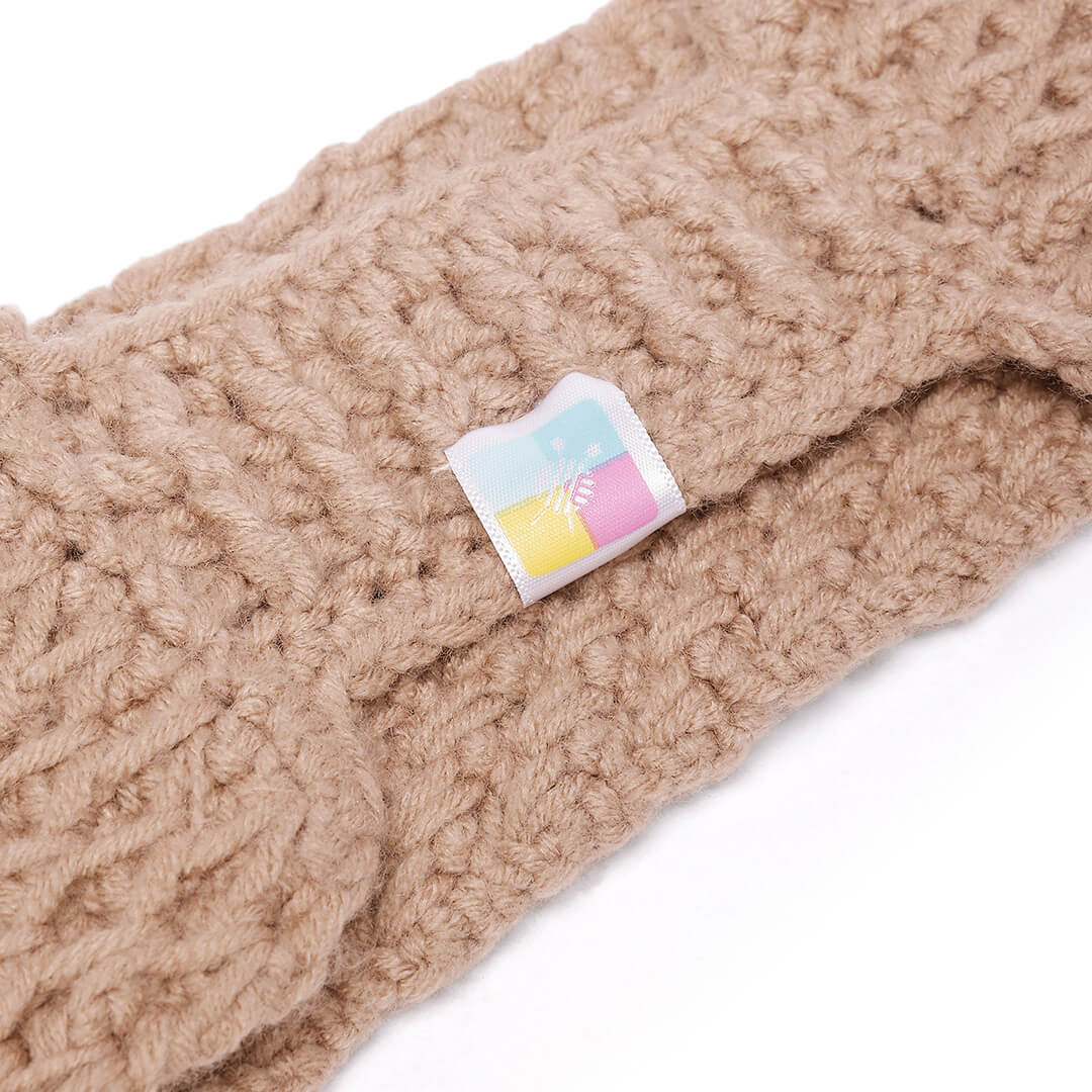 Handmade Crochet Designer Headband - Light Brown 10718