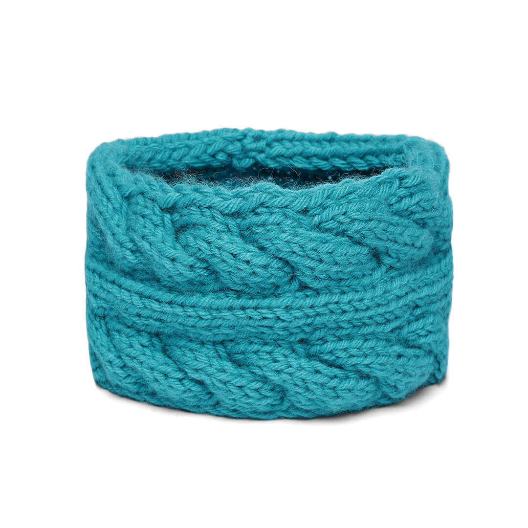 Hand Knitted Woolen Designer Headband - Teal 10720