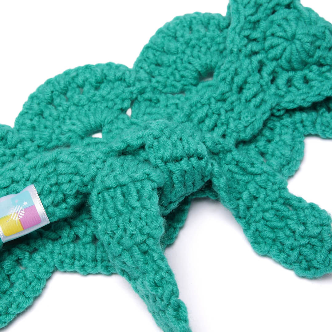 Handmade Crochet Tie Back Headband - Cyan Green 10724