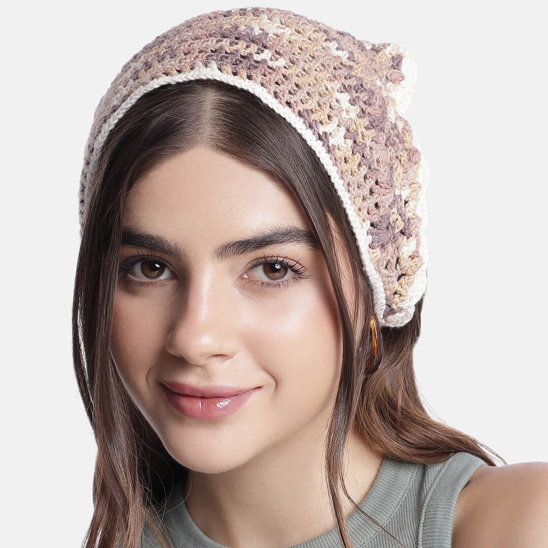 Crochet Bandana - Cream - 10726