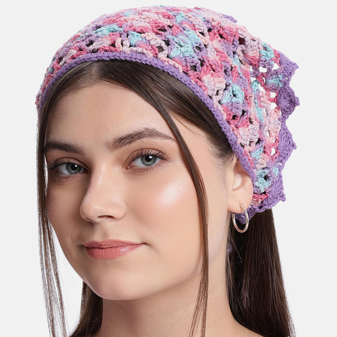 Crochet Bandana - Purple - 10731