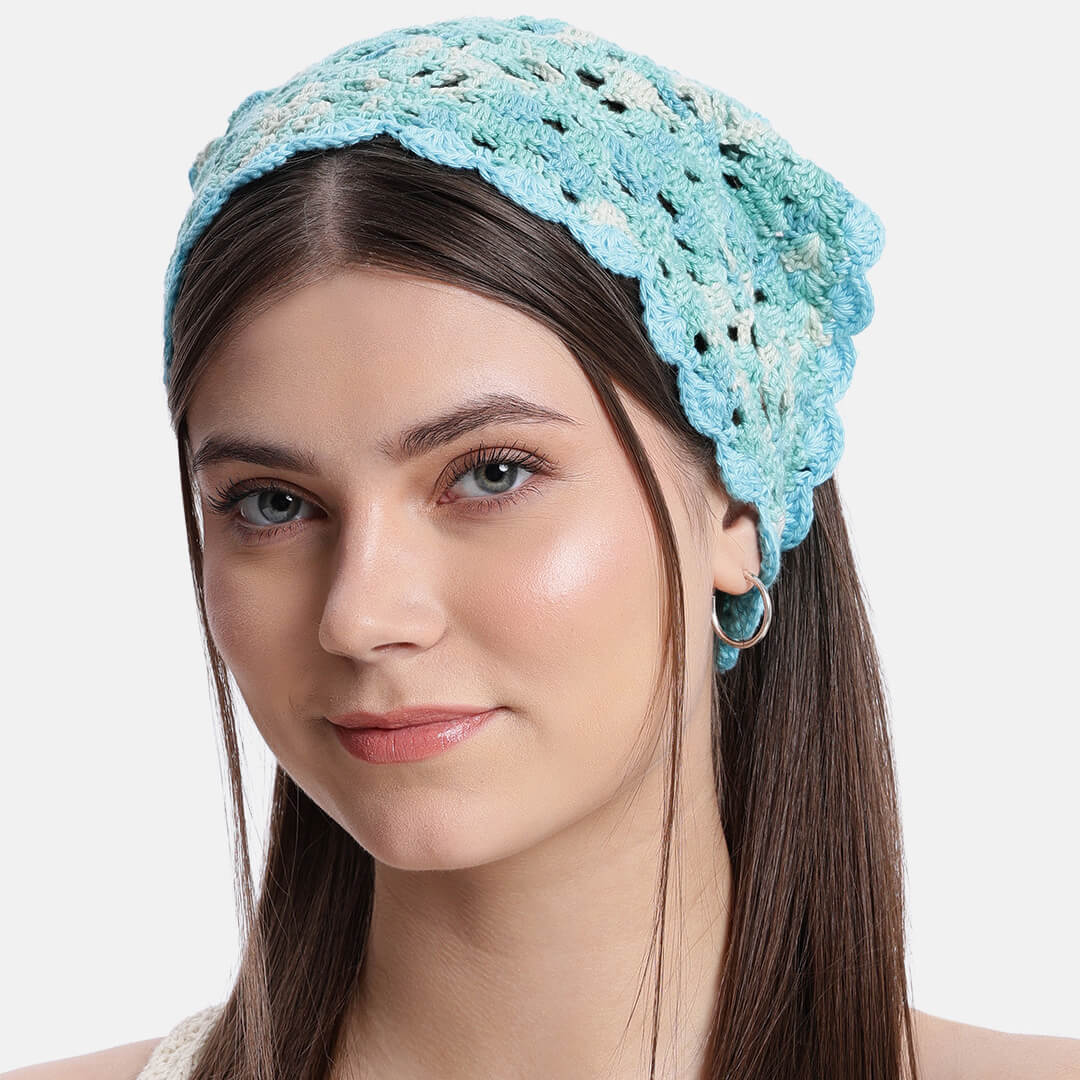 Crochet Bandana - Light Blue - 10732