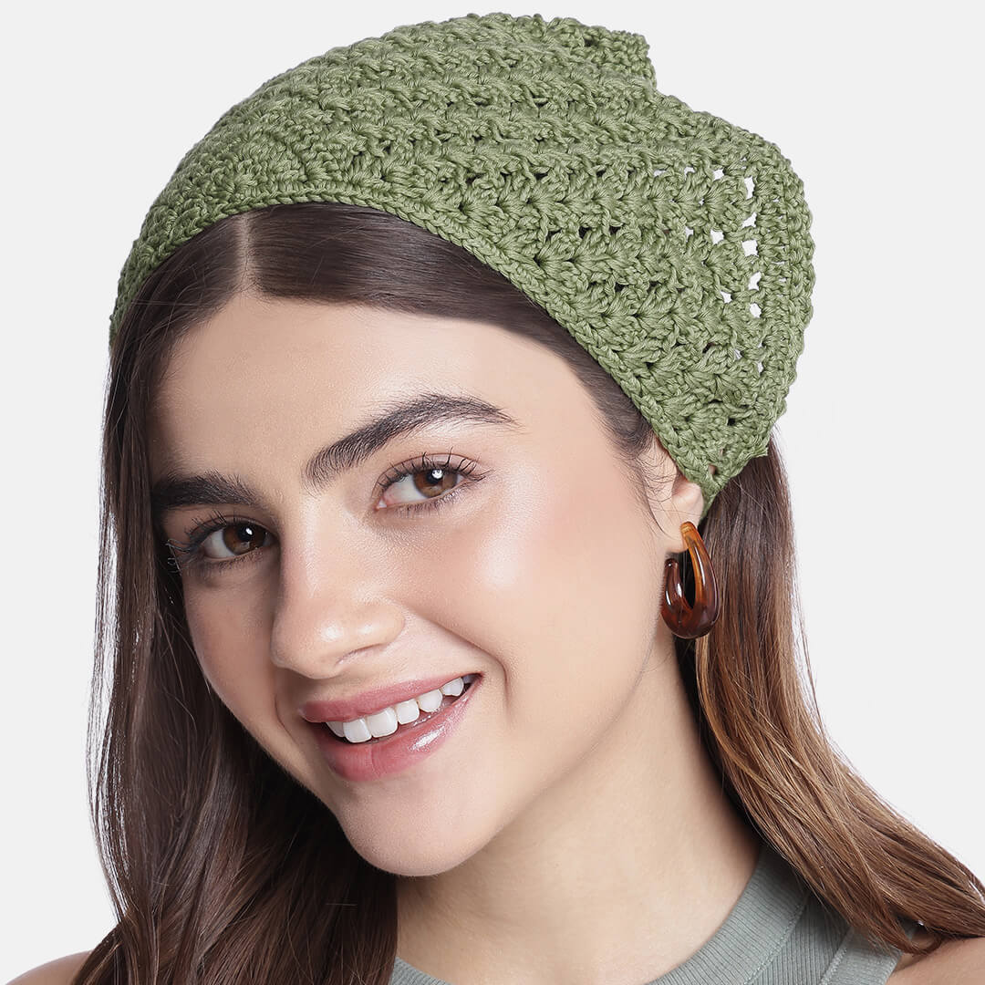 Crochet Bandana - Pale Green - 10734