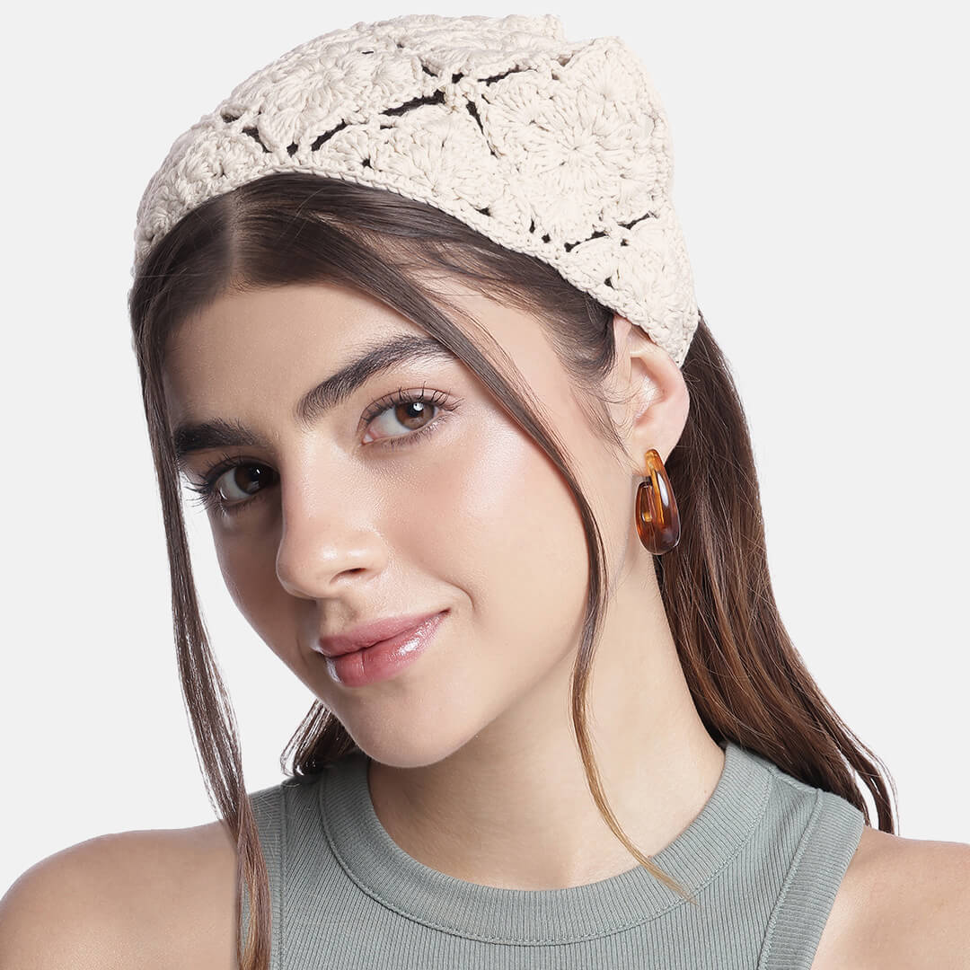Crochet Bandana - Off White - 10735