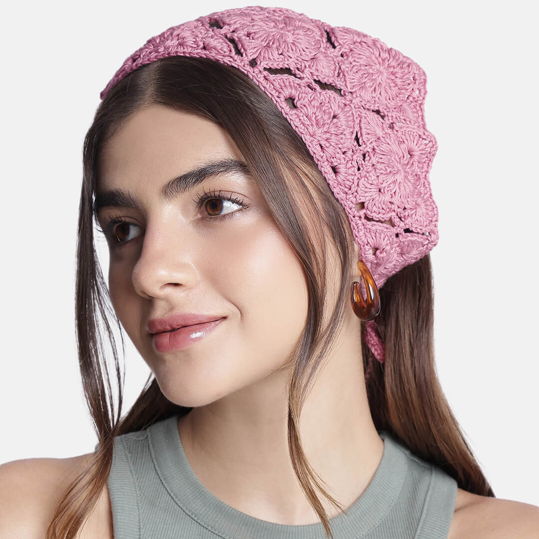 Crochet Bandana - Pretty Pink - 10738