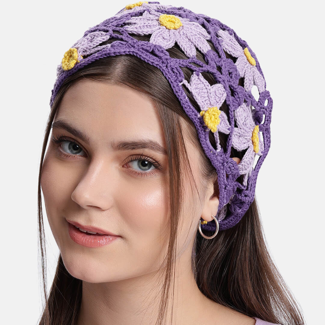 Crochet Bandana - Purple - 10741
