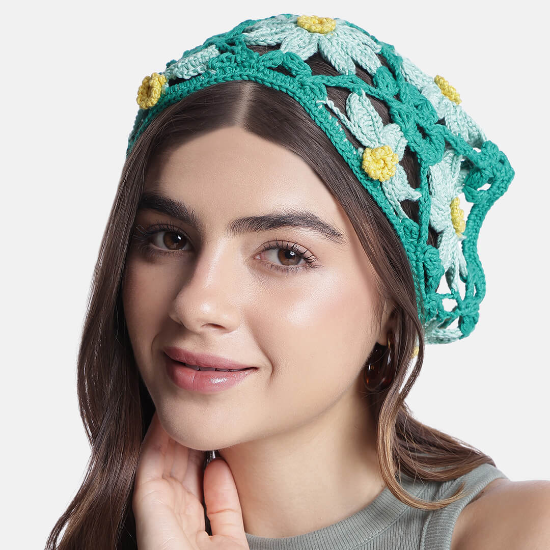 Crochet Bandana - Peacock Green - 10743