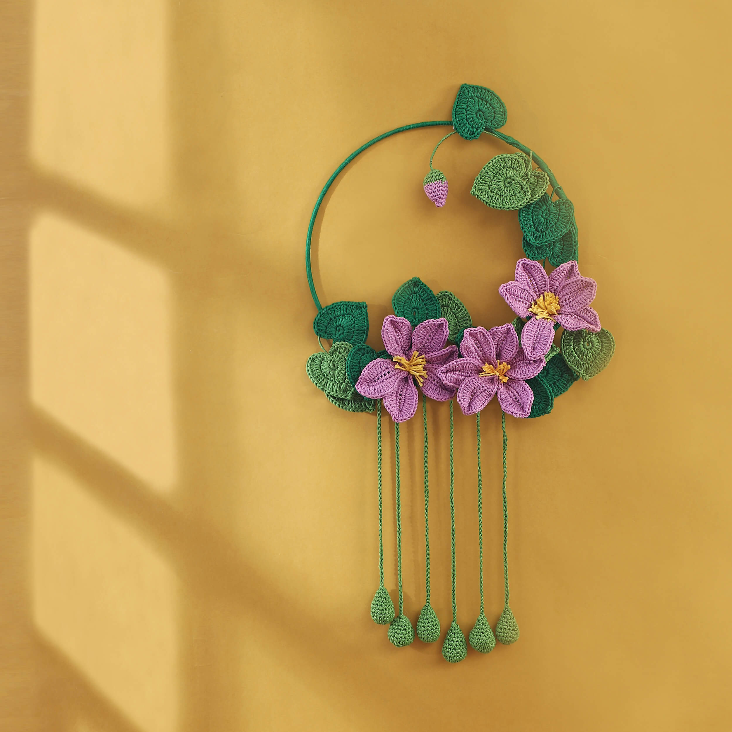 Lavender Bloom Handmade Crochet Wall Hanging