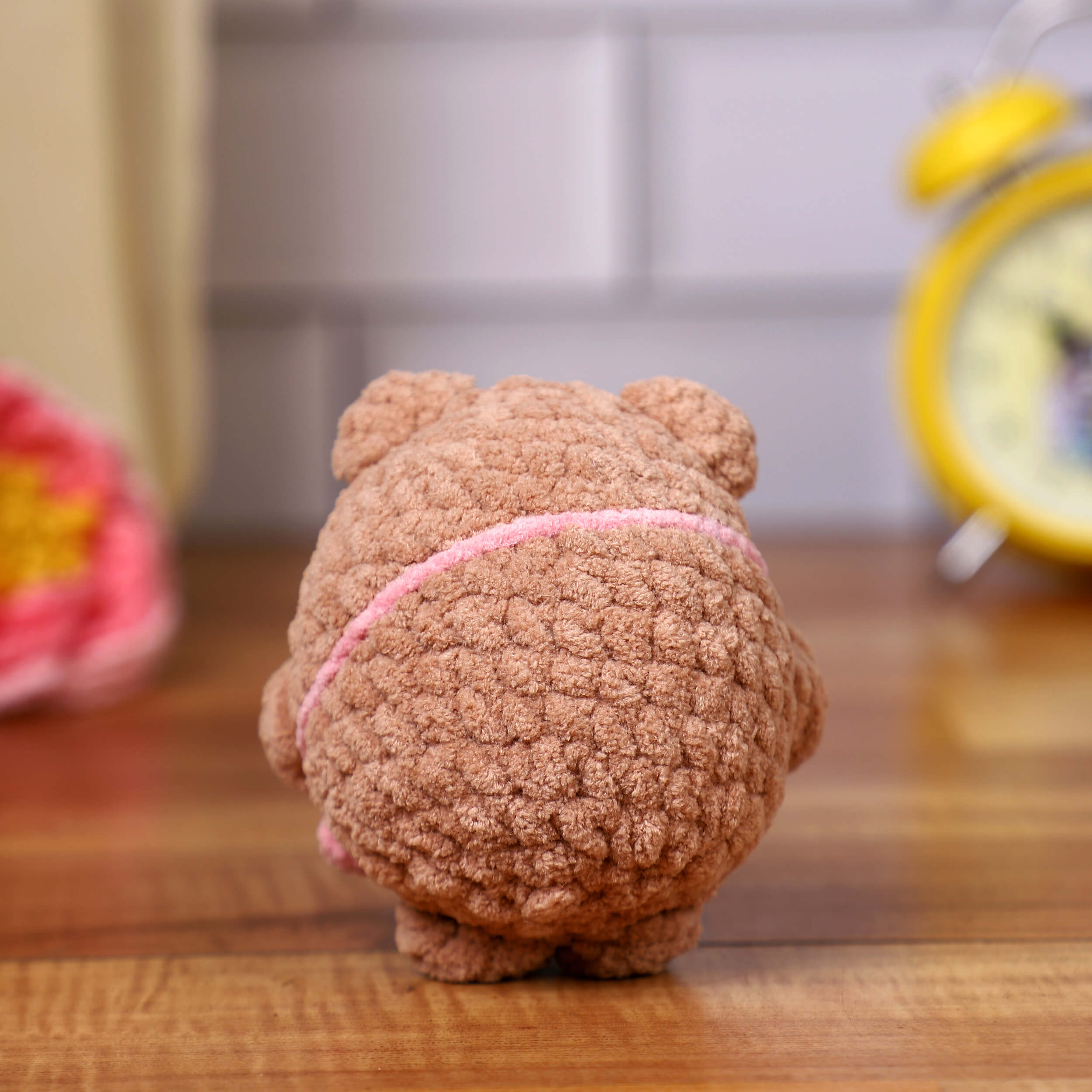 Handmade Amigurumi Plush Chubby Bear Toy - Brown