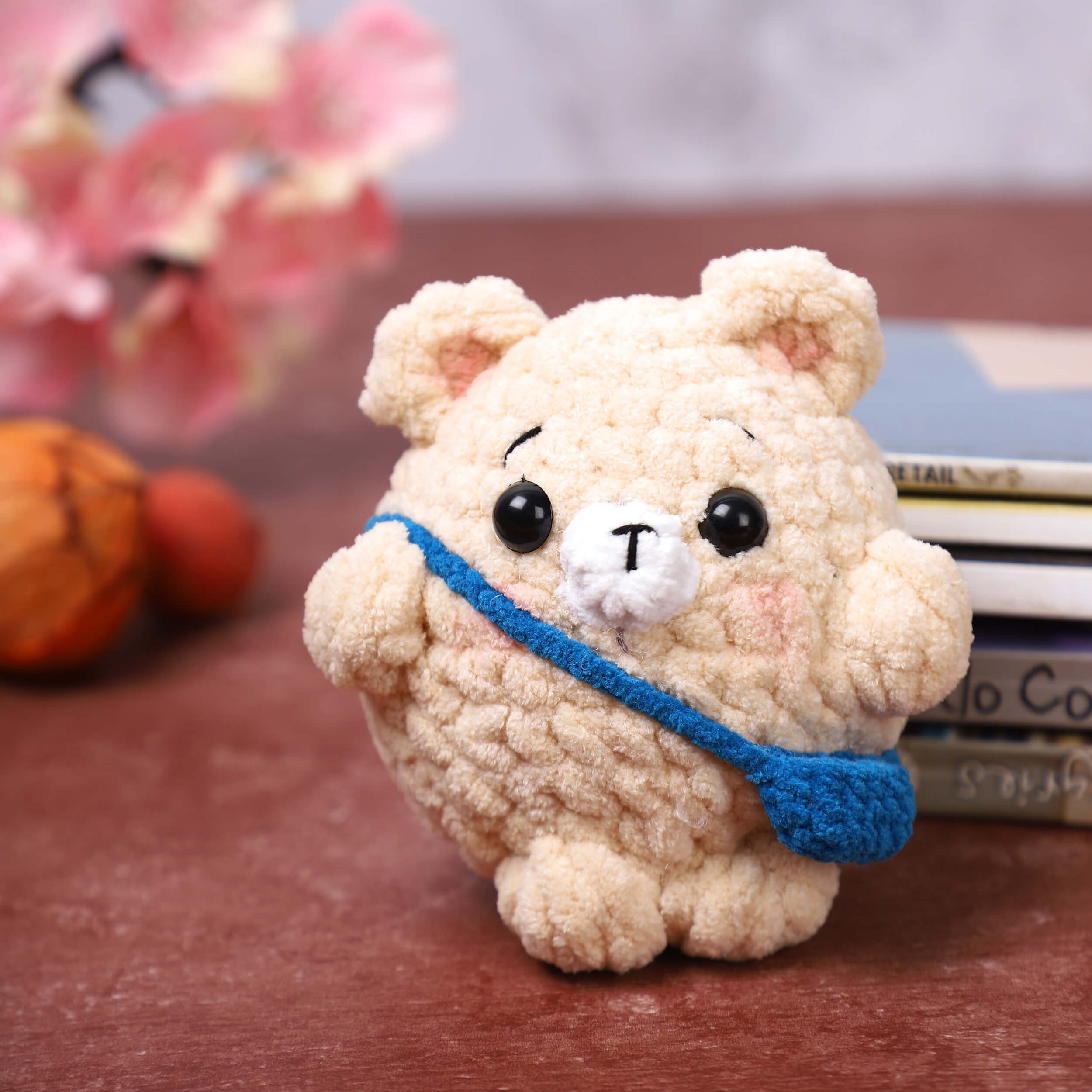 Handmade Amigurumi Plush Chubby Bear Toy - Cream