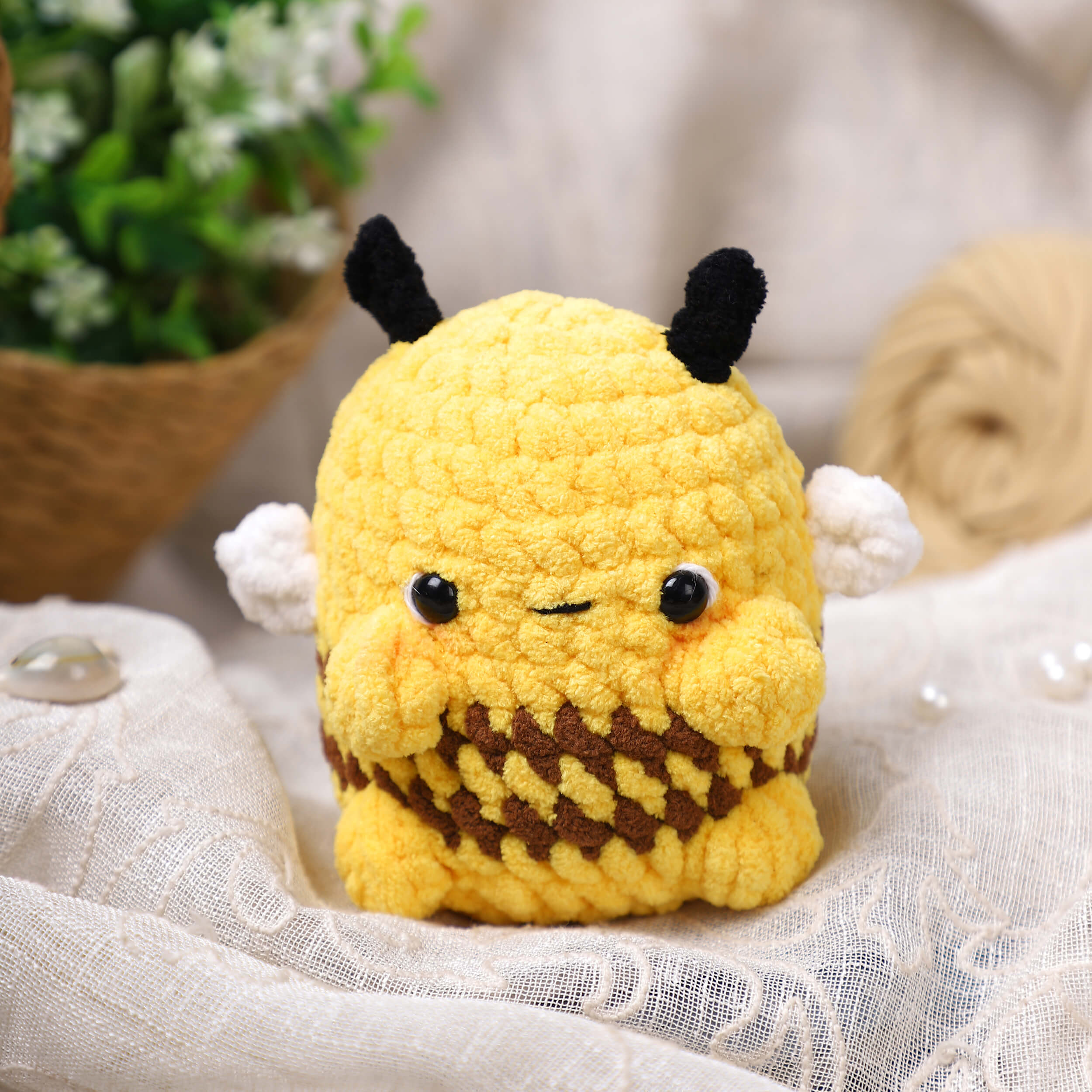 Handmade Amigurumi Plush Bumble Bee Toy - Sunshine