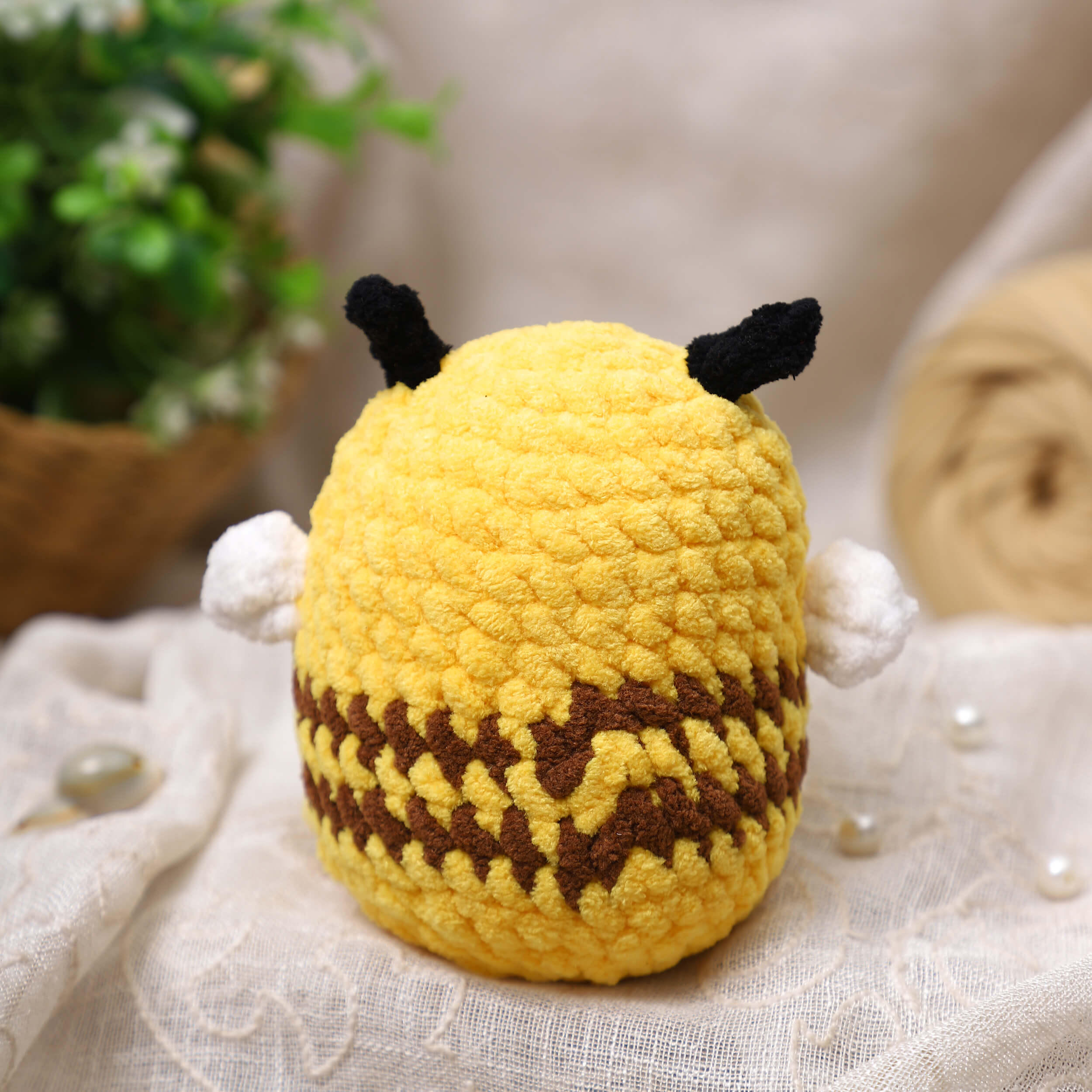 Handmade Amigurumi Plush Bumble Bee Toy - Sunshine