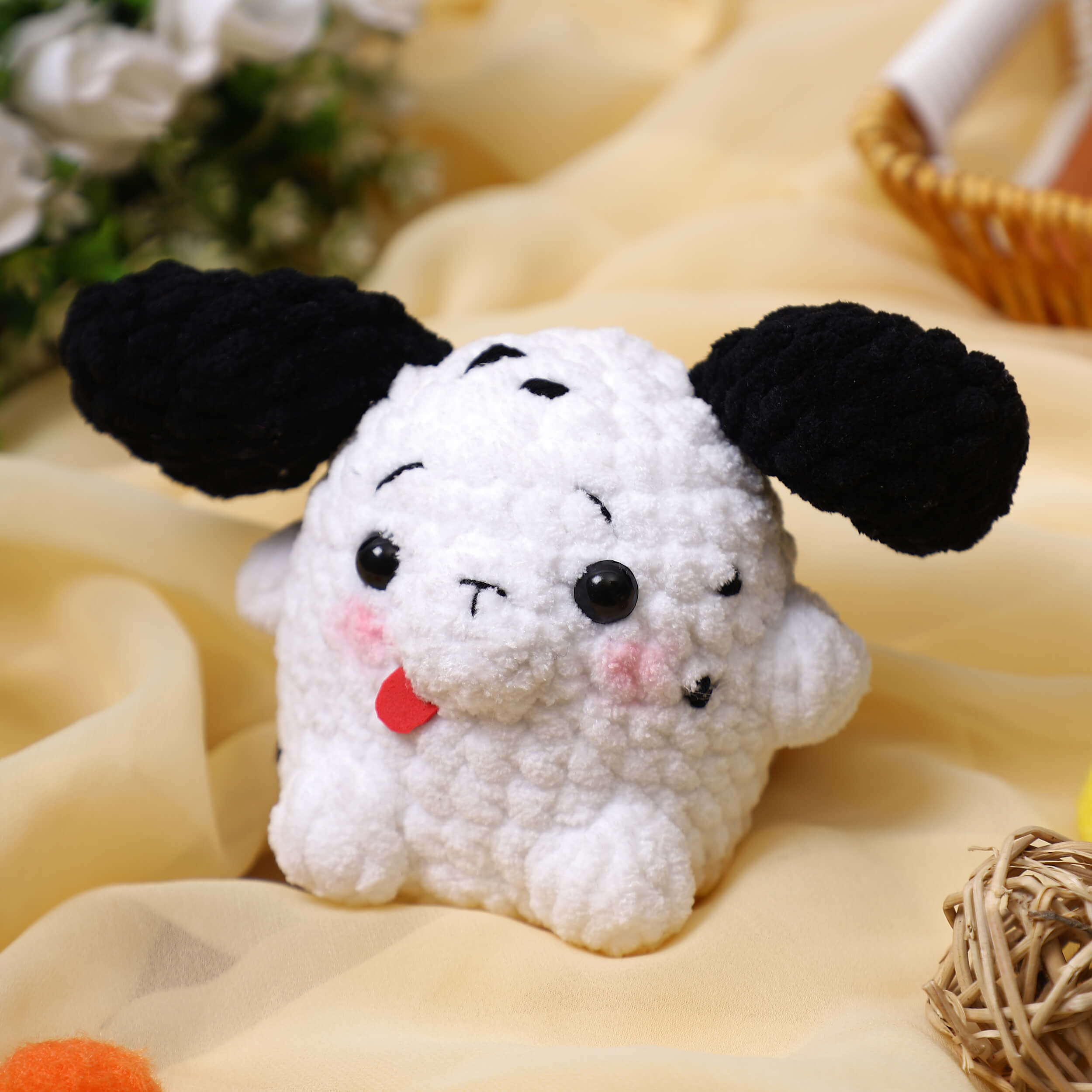 Handmade Amigurumi Plush Puppy Toy - White