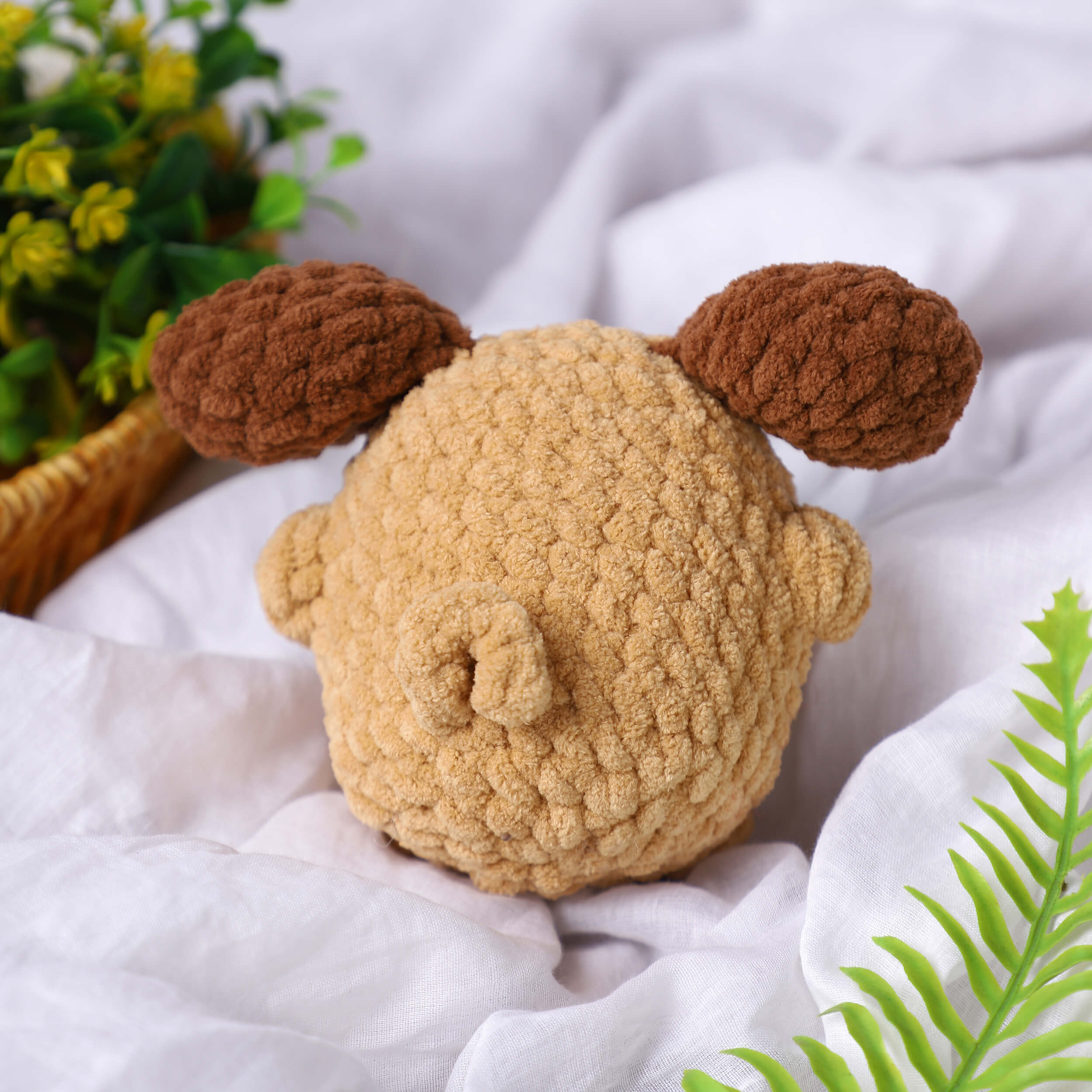 Handmade Amigurumi Plush Puppy Toy - Golden Brown